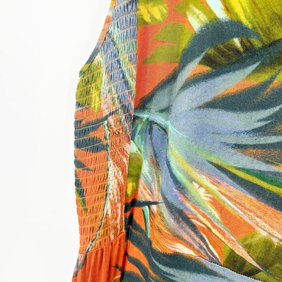 Soft Surroundings Womens Vacation Fabiana Ruffled Tropical Print Maxi Dress L - Picture 8 of 10